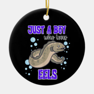 Just A Boy Who Loves Eels Ocean Lover Sea Life Ceramic Tree Decoration