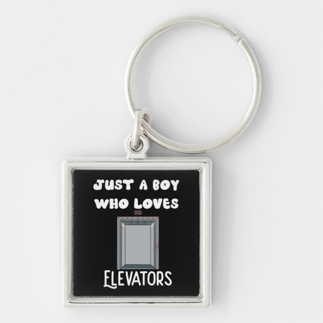 Just A Boy Who Loves Elevators Gifts Kids Elevator Key Ring (Front)