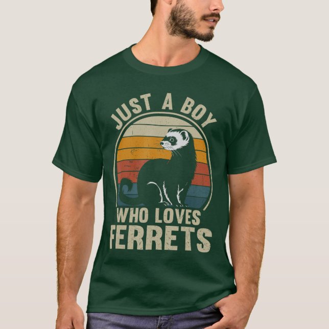 Just A Boy Who Loves Ferrets Recto Ferret Lover bo T-Shirt (Front)
