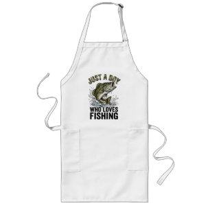 Just A Boy Who Loves Fishing Bass Long Apron