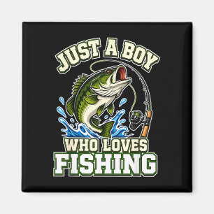 Just a boy who loves fishing bass magnet