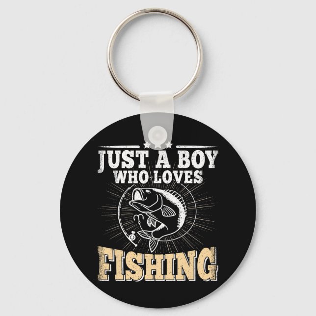 Just A Boy Who Loves Fishing Funny Byss Fish Fishe Key Ring (Front)