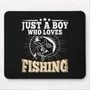 Just A Boy Who Loves Fishing Funny Byss Fish Fishe Mouse Pad