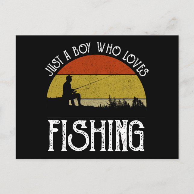 Just A Boy Who Loves Fishing Postcard (Front)