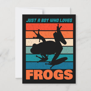 Just A Boy Who Loves Frogs - Retro Animal Invitation