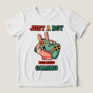 Just a Boy Who Loves Gaming – Cute Gamer Tri-Blend Shirt