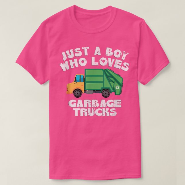 Just A Boy Who Loves Garbage Trucks Boys Kids Men  T-Shirt (Design Front)