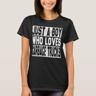 Just A Boy Who Loves Garbage Trucks Retro Vintage  T-Shirt