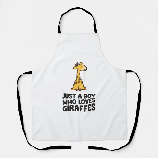 Just a Boy Who Loves Giraffes  Apron (Front)