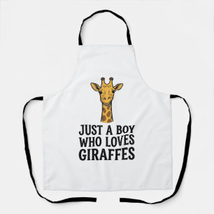 Just a Boy Who Loves Giraffes Cute Giraffe T-Shirt Apron