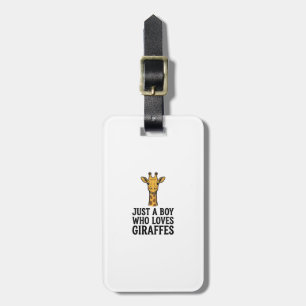 Just a Boy Who Loves Giraffes Cute Giraffe T-Shirt Luggage Tag