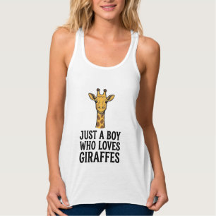 Just a Boy Who Loves Giraffes Cute Giraffe T-Shirt Singlet