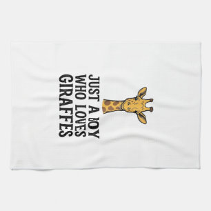 Just a Boy Who Loves Giraffes Cute Giraffe T-Shirt Tea Towel