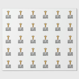 Just a Boy Who Loves Giraffes Cute Giraffe T-Shirt Wrapping Paper