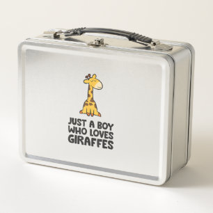 Just a Boy Who Loves Giraffes Metal Lunch Box
