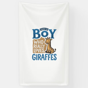 Just A Boy Who Loves Giraffes Vintage Shirt Design Banner