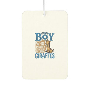Just A Boy Who Loves Giraffes Vintage Shirt Design Car Air Freshener