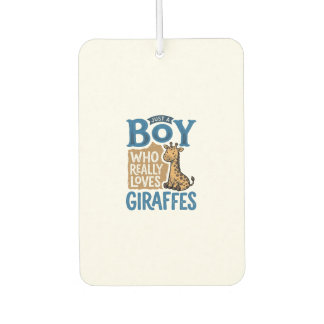 Just A Boy Who Loves Giraffes Vintage Shirt Design Car Air Freshener