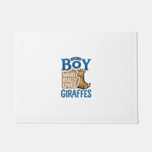 Just A Boy Who Loves Giraffes Vintage Shirt Design Doormat