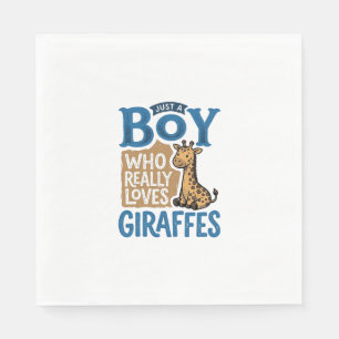Just A Boy Who Loves Giraffes Vintage Shirt Design Napkin