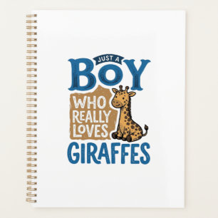 Just A Boy Who Loves Giraffes Vintage Shirt Design Planner