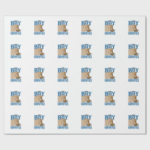 Just A Boy Who Loves Giraffes Vintage Shirt Design Wrapping Paper