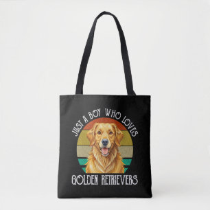 Just A Boy Who Loves Golden Retrievers Tote Bag