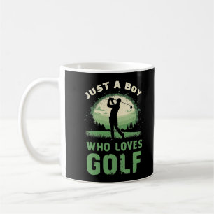 Just a Boy Who Loves Golf Club Golfer Golfing Kids Coffee Mug