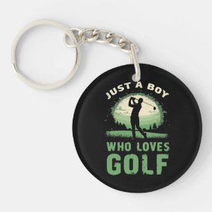 Just a Boy Who Loves Golf Club Golfer Golfing Kids Key Ring