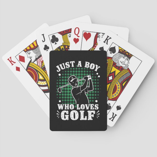 Just a Boy who loves Golf Club Golfer Golfing Playing Cards (Back)