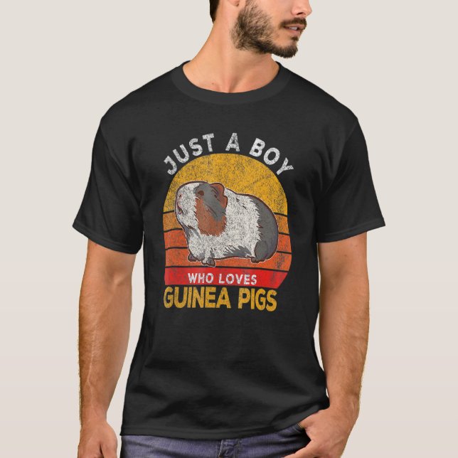 Just A Boy Who Loves Guinea Pigs  Pet T-Shirt (Front)