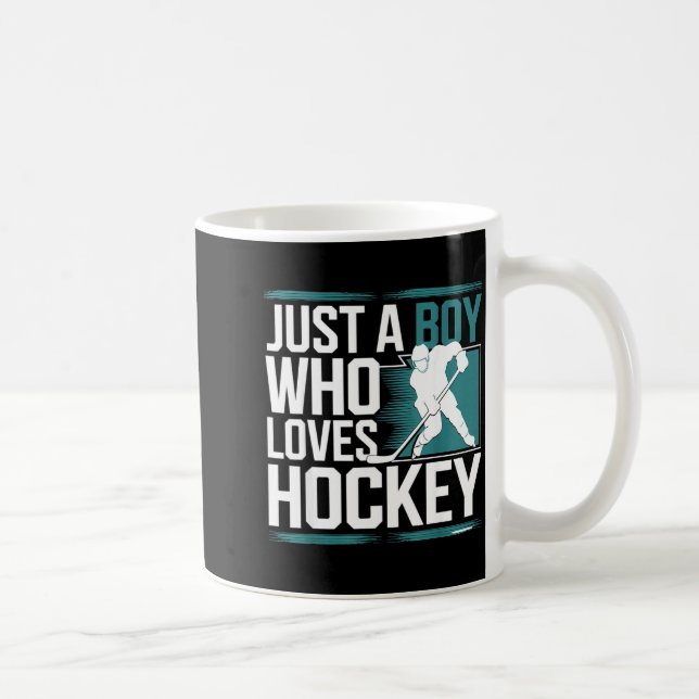 Just A Boy Who Loves Hockey  Coffee Mug (Right)