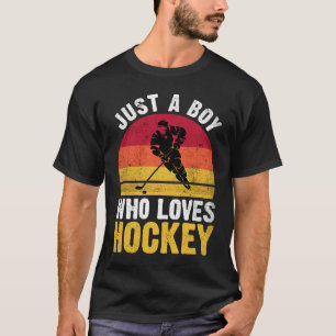 Just A Boy Who Loves Hockey Funny Ice Hockey Frisb T-Shirt