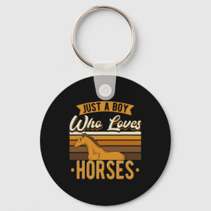 Just A Boy Who Loves Horses Equestrian 1  Key Ring