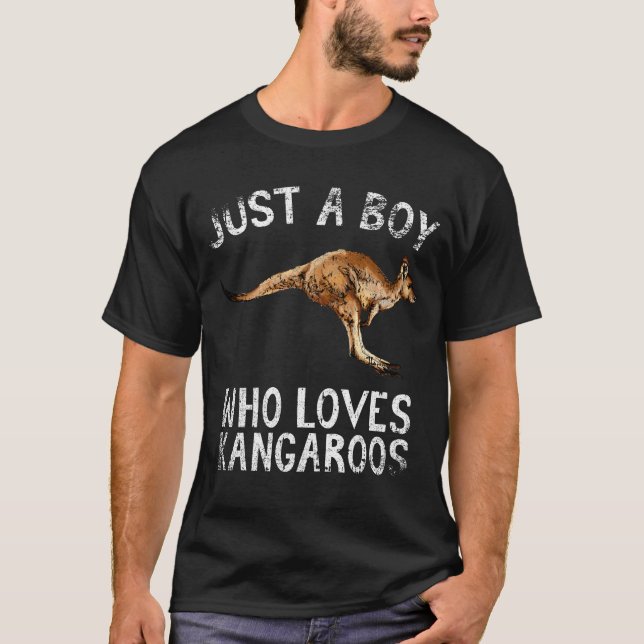 Just A Boy Who Loves Kangaroos  T-Shirt (Front)