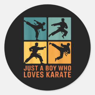 Just A Boy Who Loves Karate Martial Arts Karate Lo Classic Round Sticker
