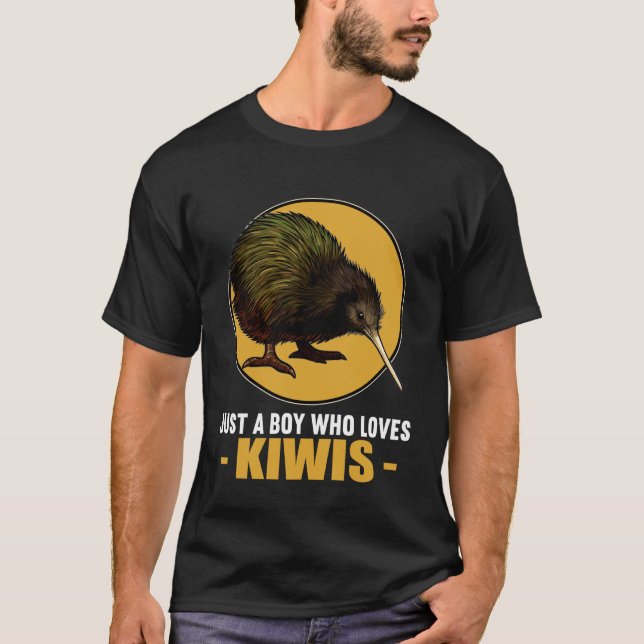 Just a Boy who Loves Kiwis Kiwi T-Shirt (Front)