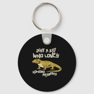 Just A Boy Who Loves Komodo Dragons Reptile Animal Key Ring