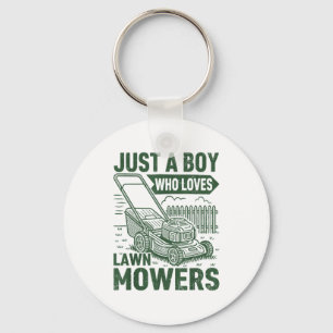 Just A Boy Who Loves Lawn Mowers Lawn Garden  Key Ring