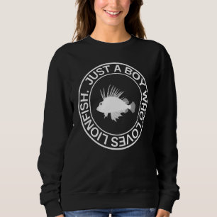 Just A Boy Who Loves Lionfish  For Men Zebrafish M Sweatshirt