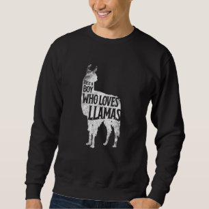 Just A Boy Who Loves Llamas Llama Boys Girls Costu Sweatshirt