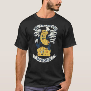 Just A Boy Who Loves Mac N Cheese Macaroni Pasta L T-Shirt