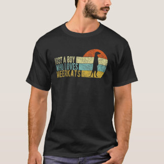 Just A Boy Who Loves Meerkats Meerkat Retro T-Shirt