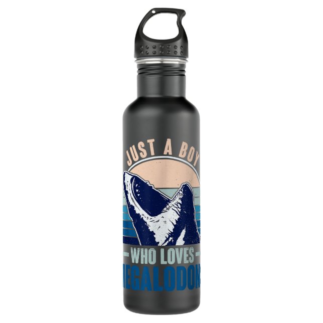 Just A Boy Who Loves Megalodons - Megalodon Shark  710 Ml Water Bottle (Front)