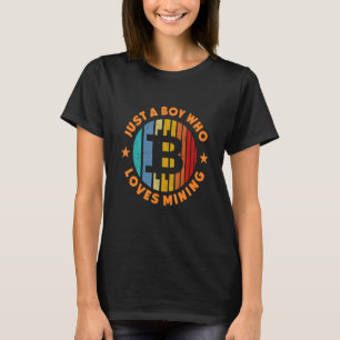 Just a Boy Who Loves Mining Vintage for Bitcoin Mi T-Shirt