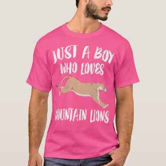 Just A Boy Who Loves Mountain Lions Animal T-Shirt