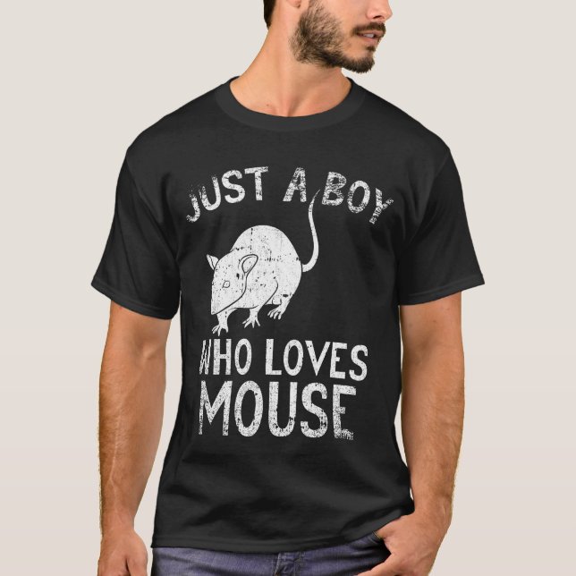 Just A Boy Who Loves Mouse  T-Shirt (Front)
