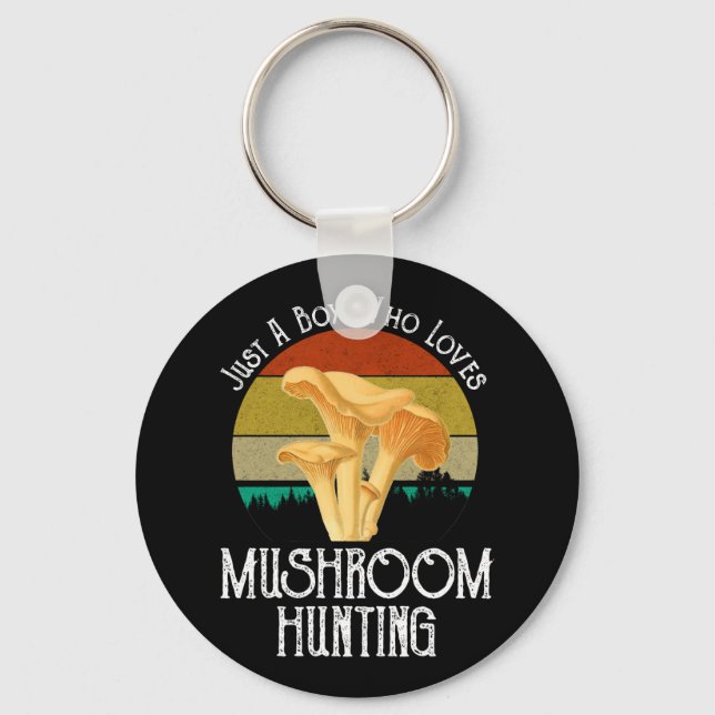 Just A Boy Who Loves Mushroom Hunting Key Ring (Front)