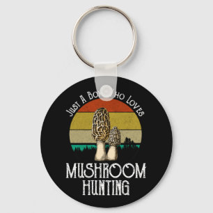 Just A Boy Who Loves Mushroom Hunting - Morels Key Ring