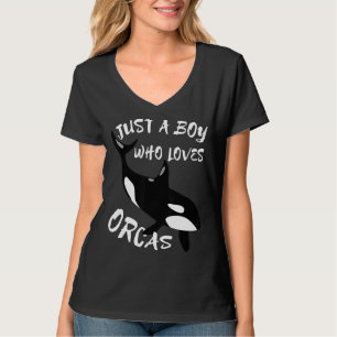 Just A Boy Who Loves Orcas Ocean Animal T-Shirt